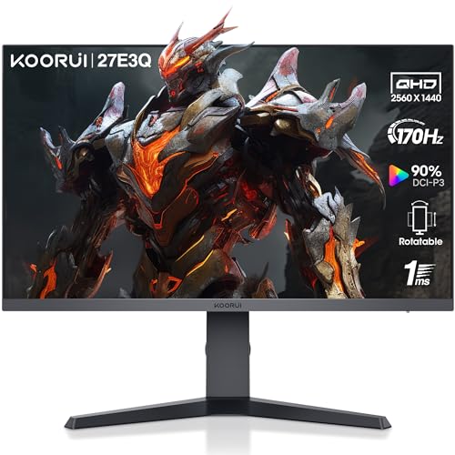 KOORUI Gaming Monitor 27 Zoll, 170Hz, 1ms, 2K QHD, IPS, HDR